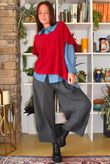 Bennie Quirky Barrel Pant Graphite Pin Stripe
